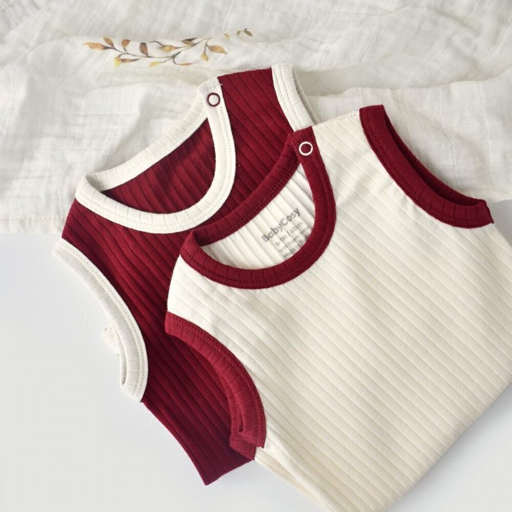 %100 Organic Ribana 2 Pcs Baby Short Sleeve Body Set - Picture 4 of 6